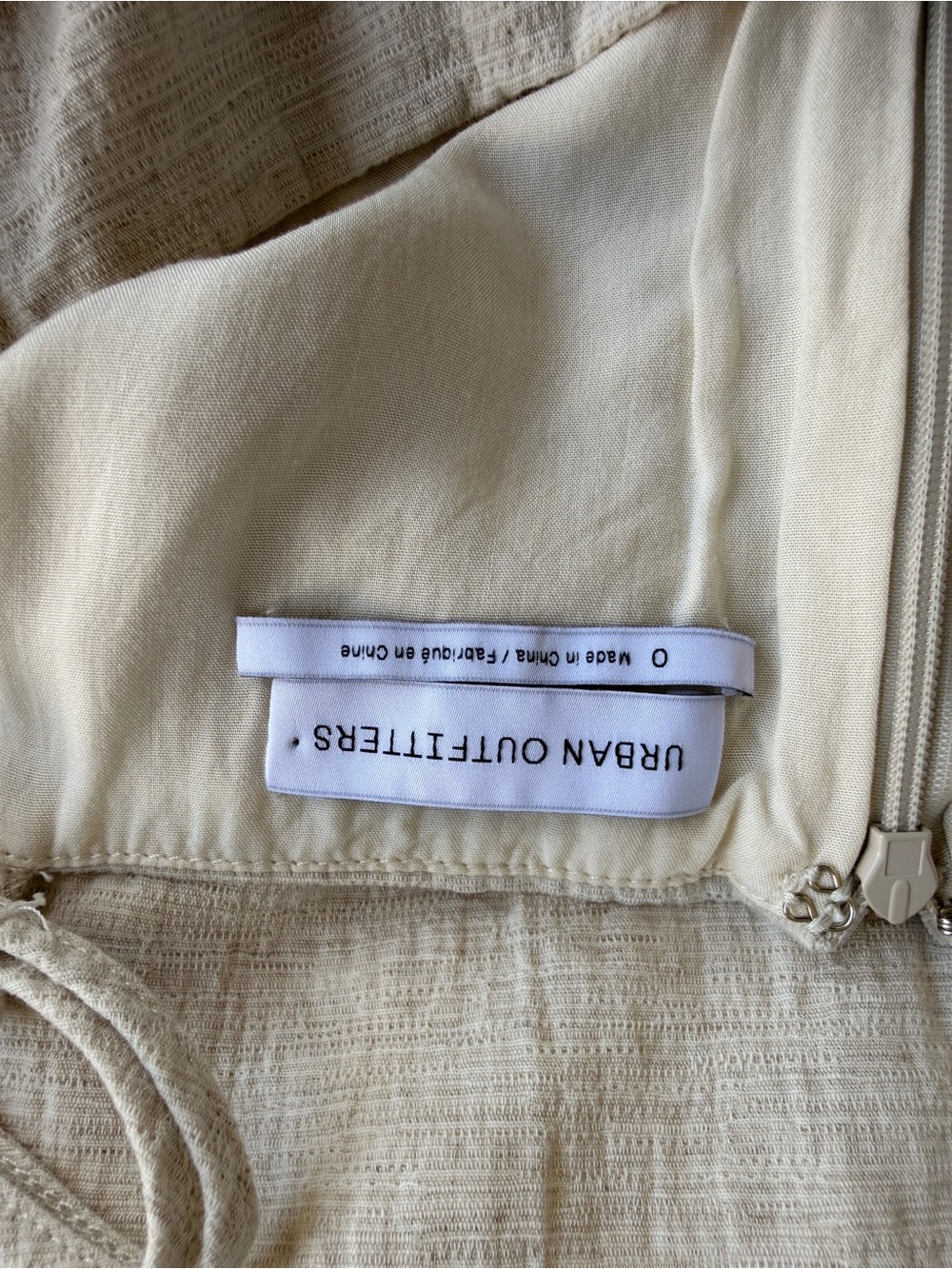 Urban Outfitters Linen-Blend Cream Square Neck Mini Dress with Button Detail - Picture 7 of 8